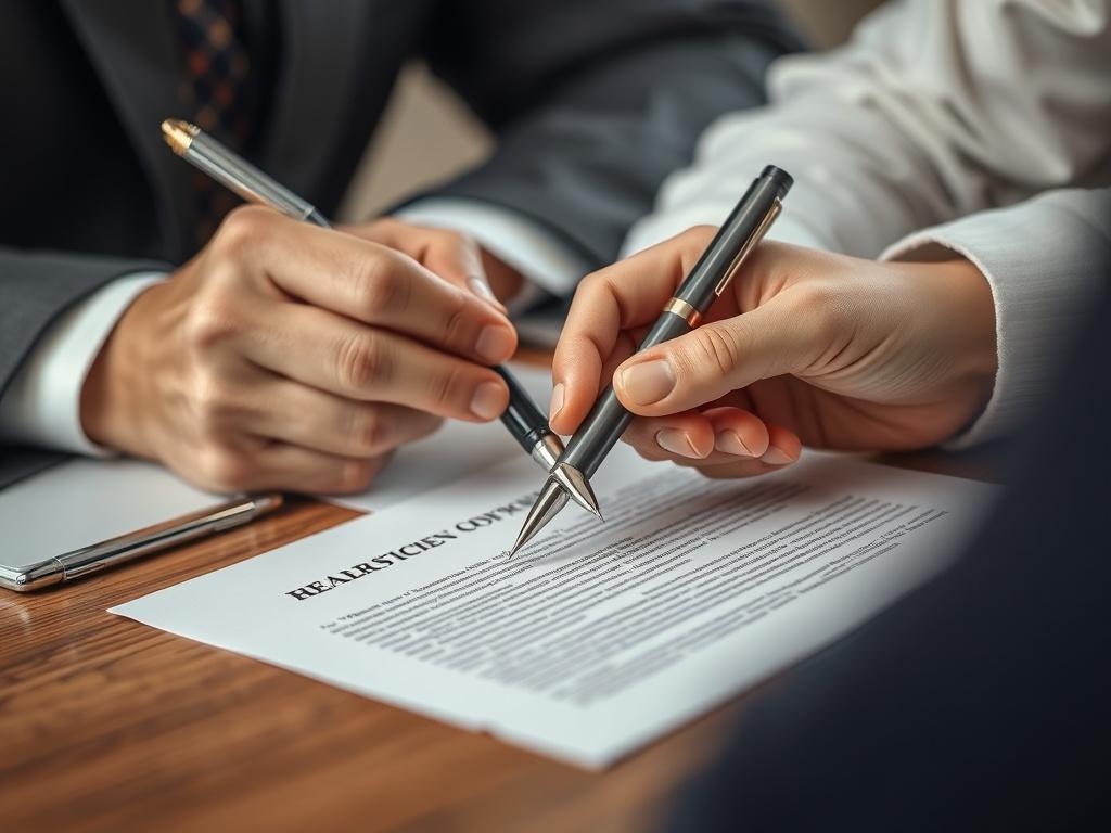 A close up shot of a notary public witnessing a