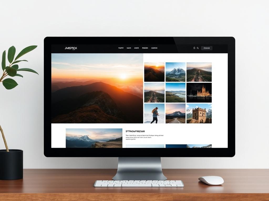 A high resolution of a photographer's portfolio website displayed on
