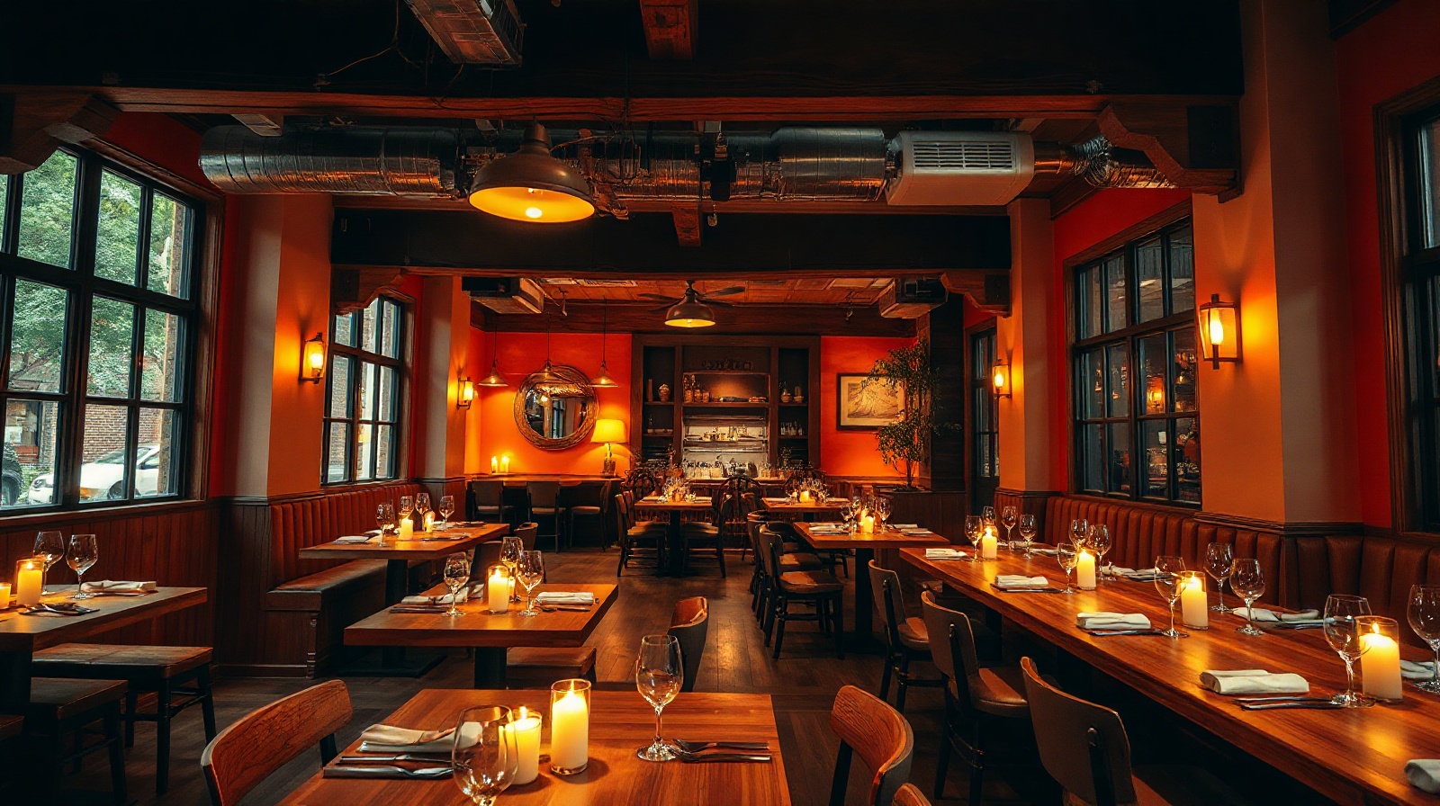 Restaurant entrance and interior