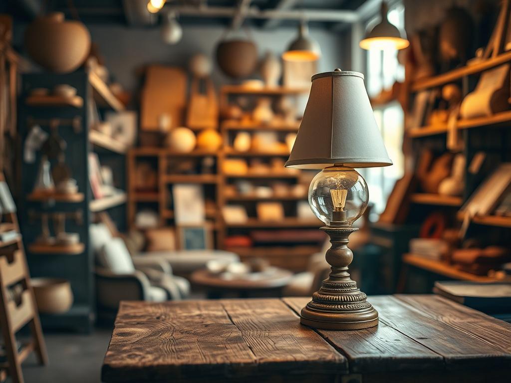 A serene thrift shop interior, showcasing a cozy atmosphere with