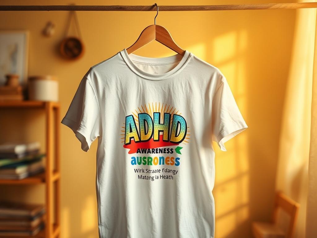 A vintage style cotton t shirt displayed on a simple