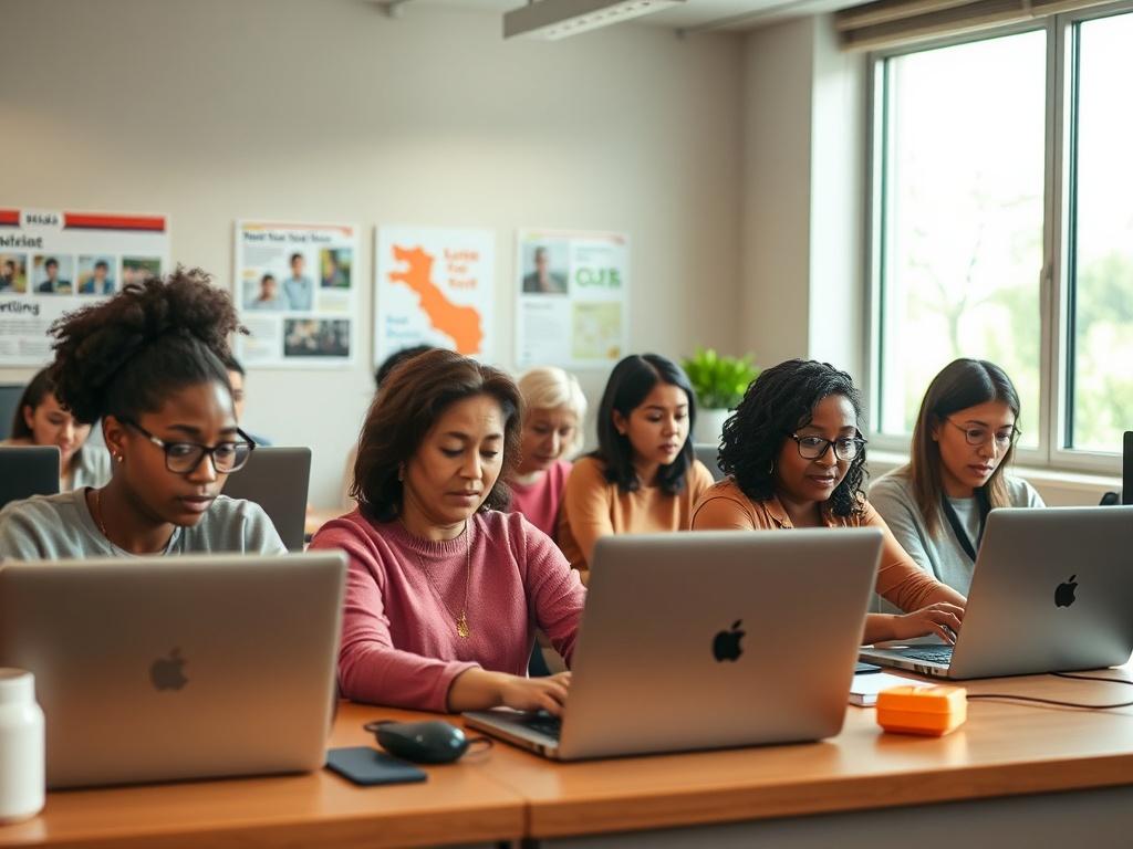 A realistic high resolution of a diverse group of adult