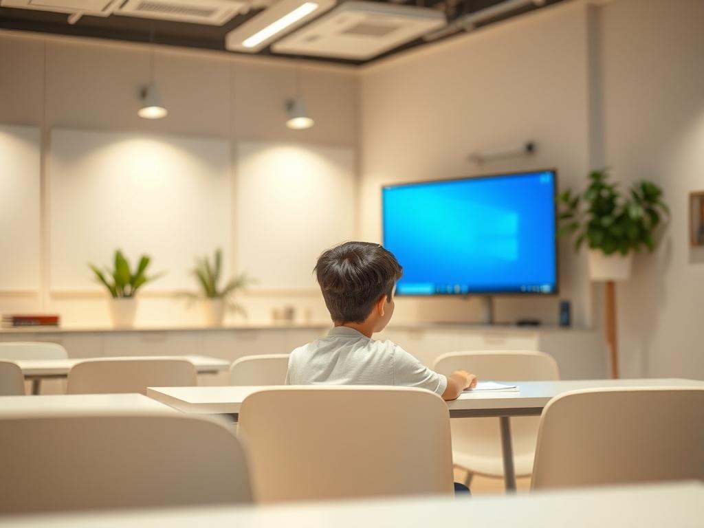 A calm and inviting training room setting with a single