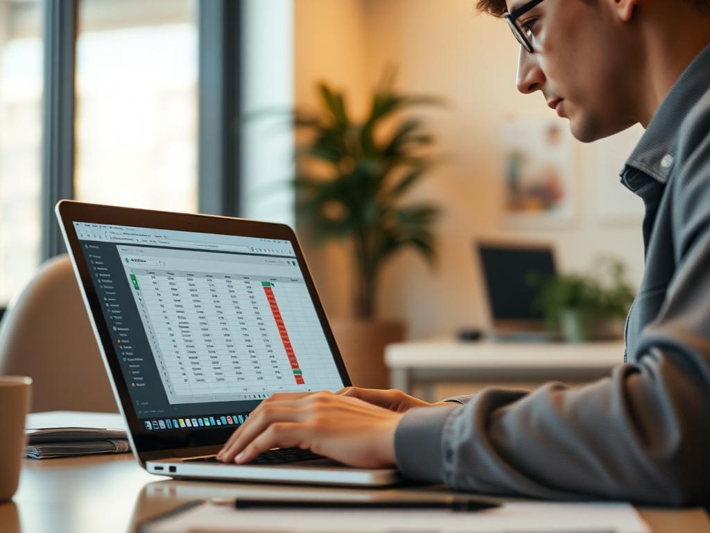 A close up of a professional working intently on an