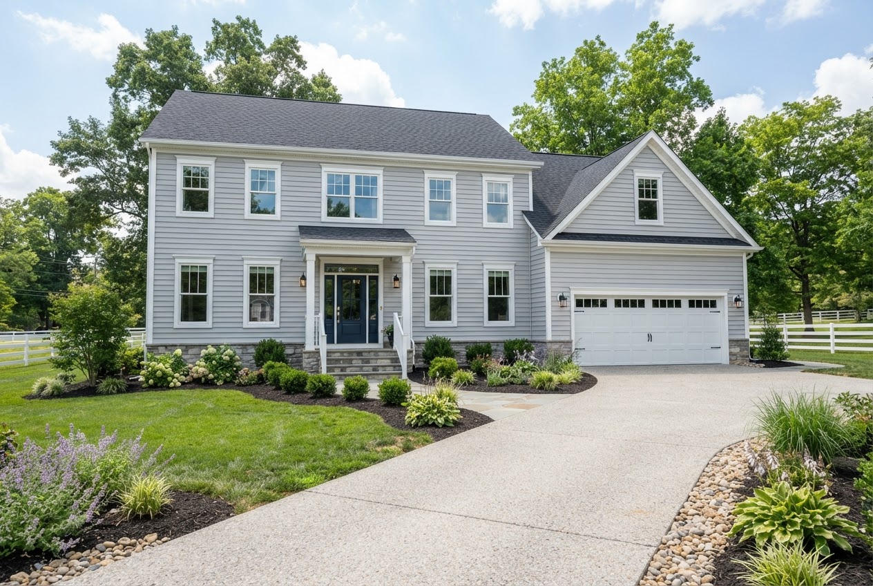Home exterior with new siding and trim