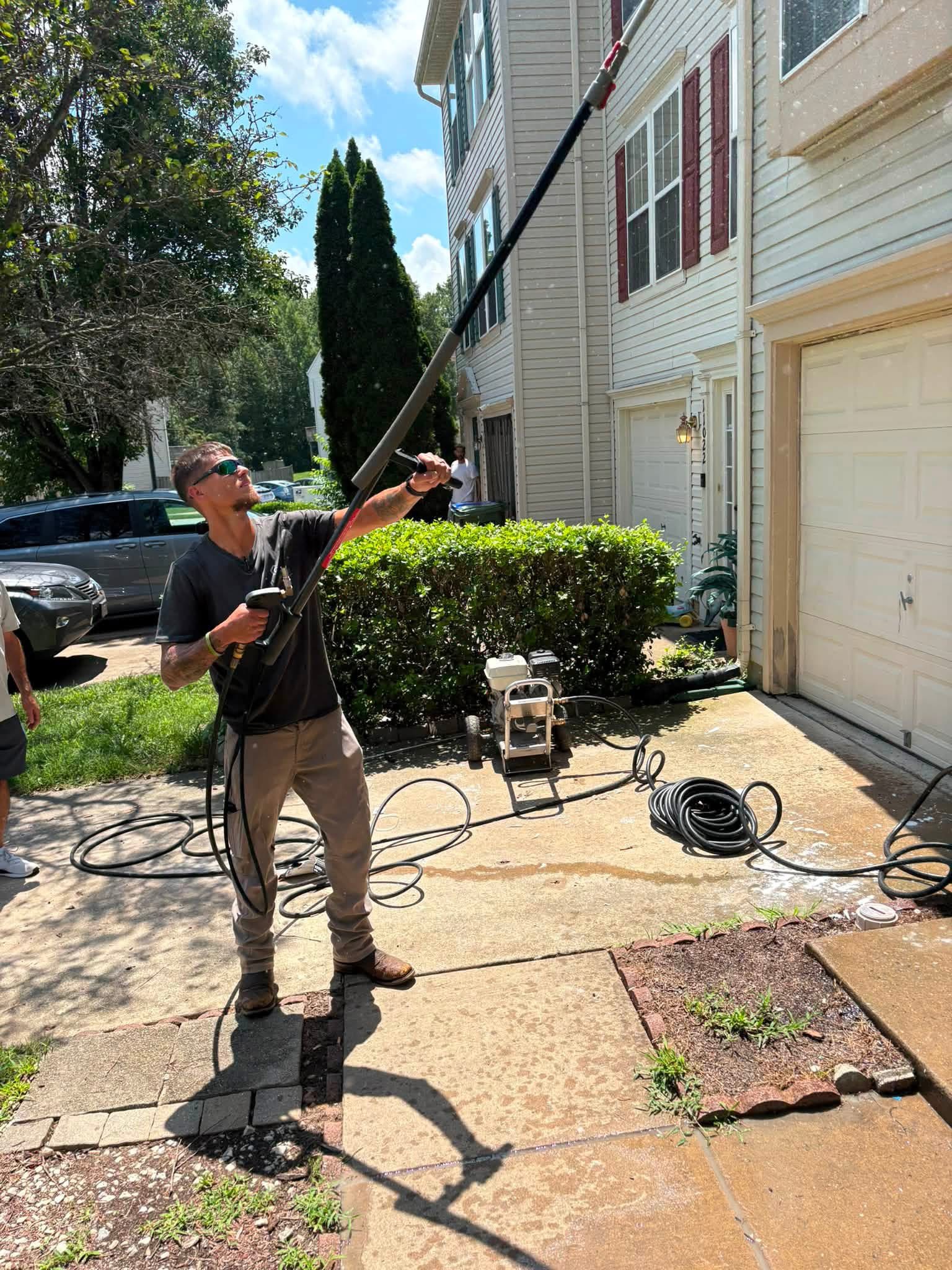 Exterior cleaning and prep on a residential home