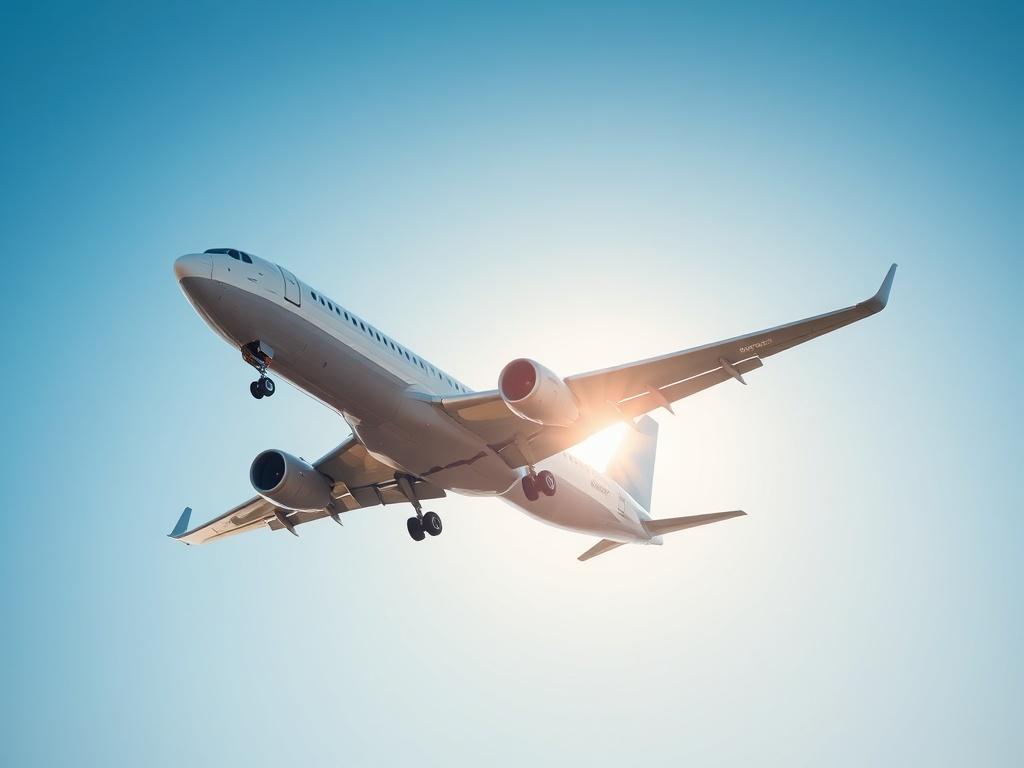 A realistic high resolution of an airplane taking off against