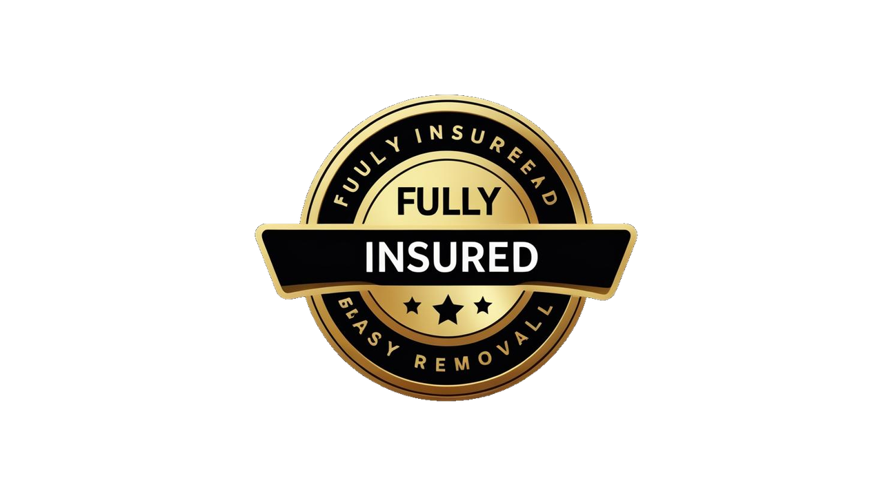 create fully insured badge logo for website and use golden and black colour make background all black no shadows so i can remove it easily.png