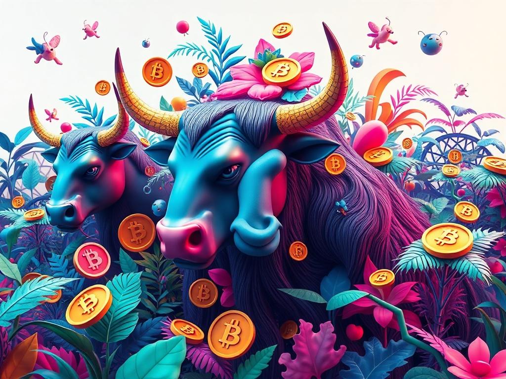 A stunning, photorealistic artwork depicting a vibrant and colorful interpretation