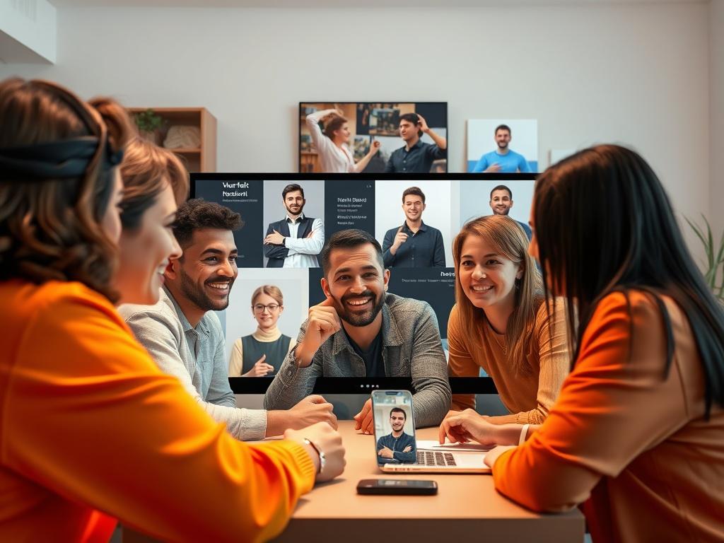 A realistic high resolution of a group of people participating