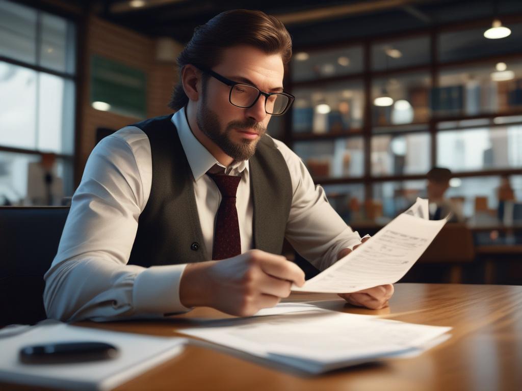 a close up shot of a business owner reviewing repayment