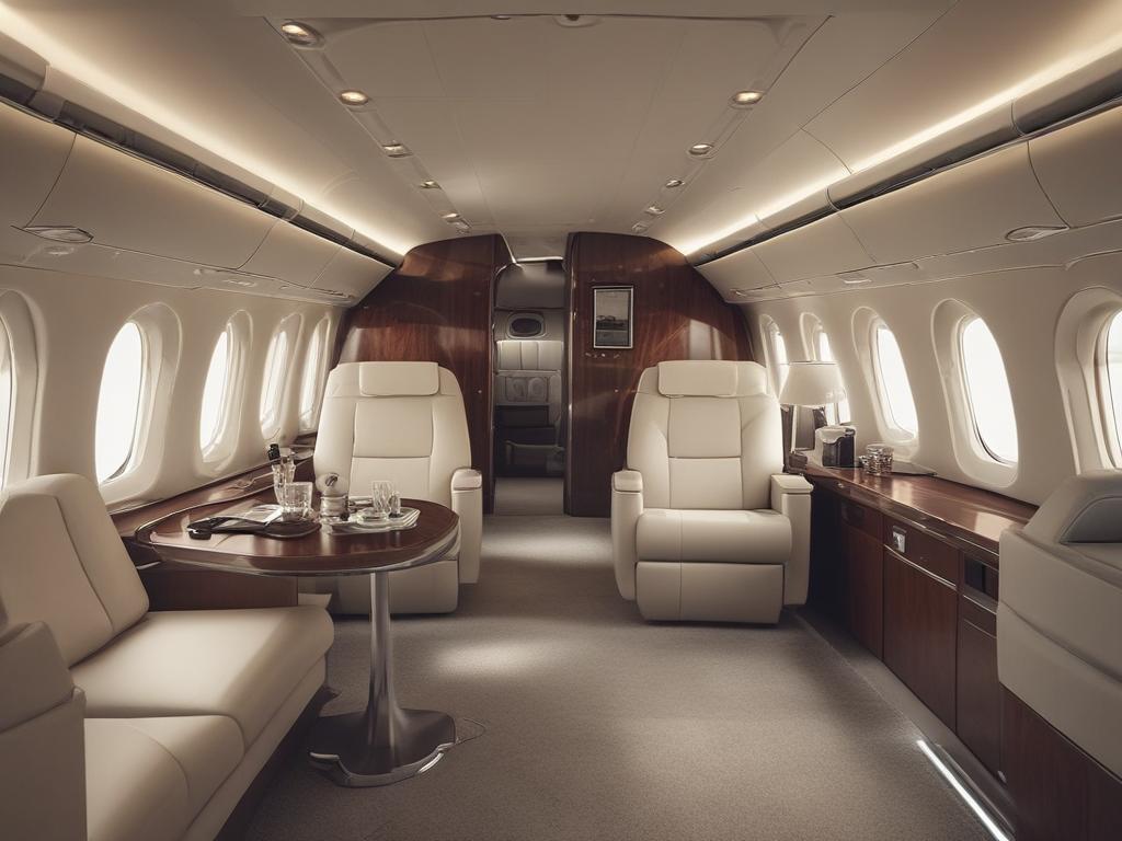 luxury private jet, exclusive travel, private jet interior, elegant travel, high-end aviation