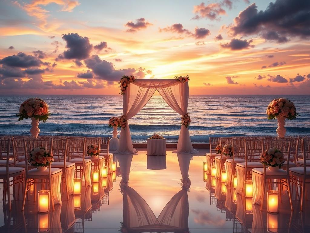 A breathtaking outdoor wedding ceremony set on a cliff overlooking