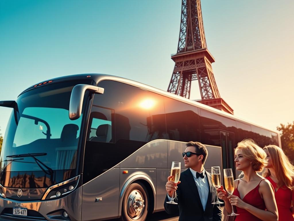 A stunning high resolution image of a luxury tour bus