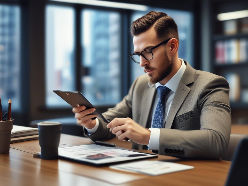 Close up shot of a professional consultant analyzing data on