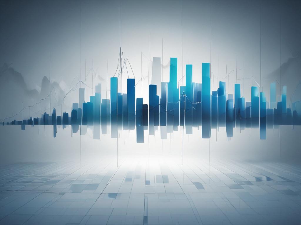 A realistic high resolution of an abstract blue upward trending