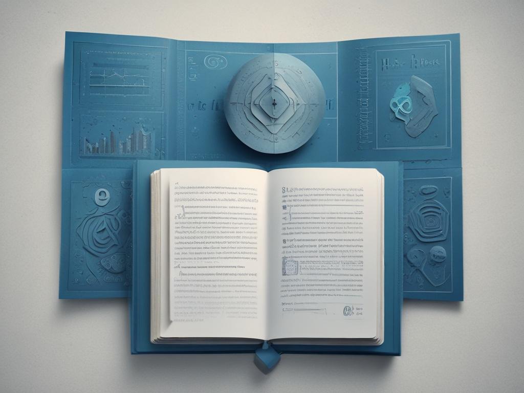 A realistic high resolution of an abstract blue book with