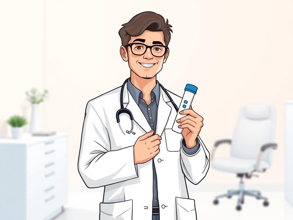 **Prompt for AI Image Generator:**

Create a high-quality, minimalistic illustration that captures the essence of the blog titled "HIV 4th-Gen Test: How Soon Is Accurate?". The composition should be simple and clear, featuring a single subject: a healthcare professional in a clean, bright clinic setting. This professional should be shown holding a fourth-generation HIV test kit with a reassuring, confident demeanor, symbolizing professionalism and trust.

The background should be softly blurred with pastel 