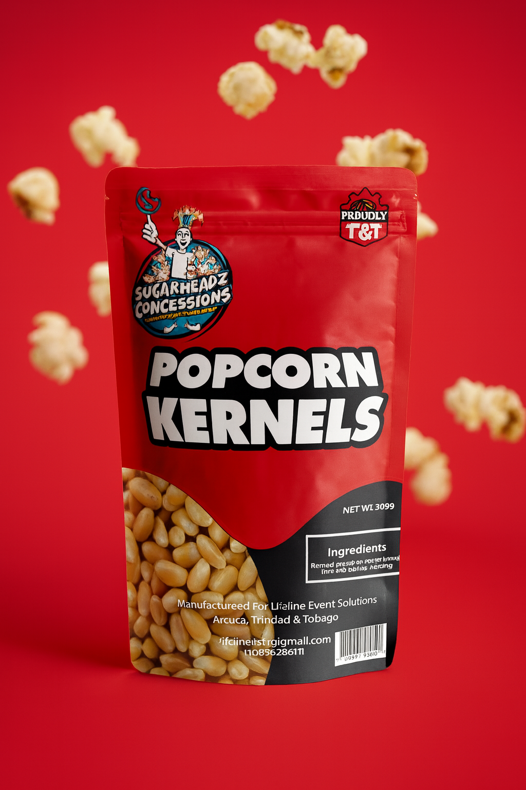 Sugarheadz Butterfly Popcorn Kernels premium for popcorn machine rental in 1800G, 3 gallon and bulk packages