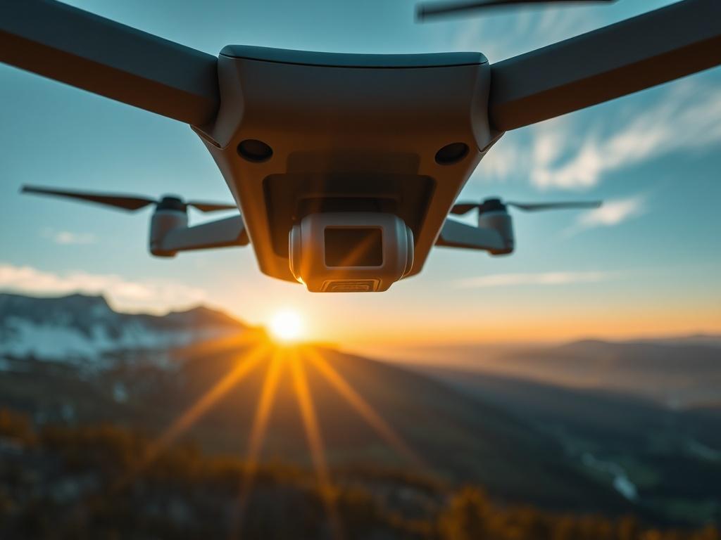 A close up shot of a drone capturing a stunning