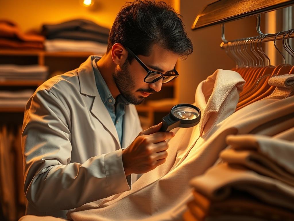 A close up of a quality check in action, featuring