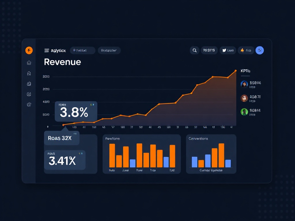 Campaign analytics dashboard showing rising ad performance