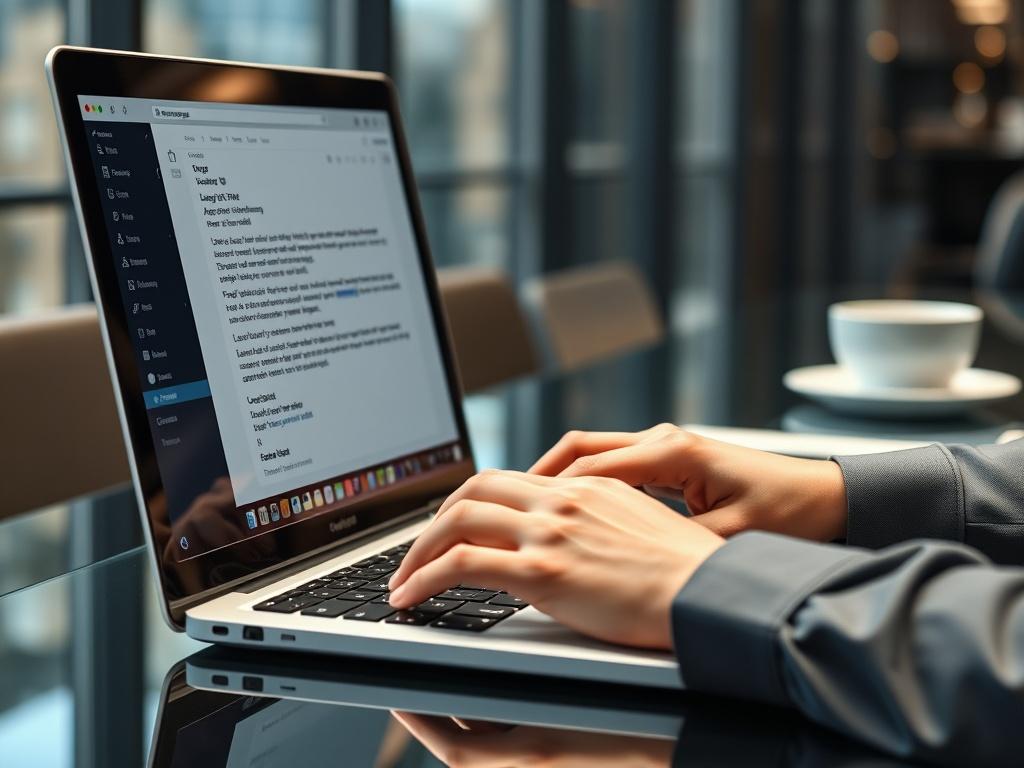 A close up shot of a professional typing a personalized