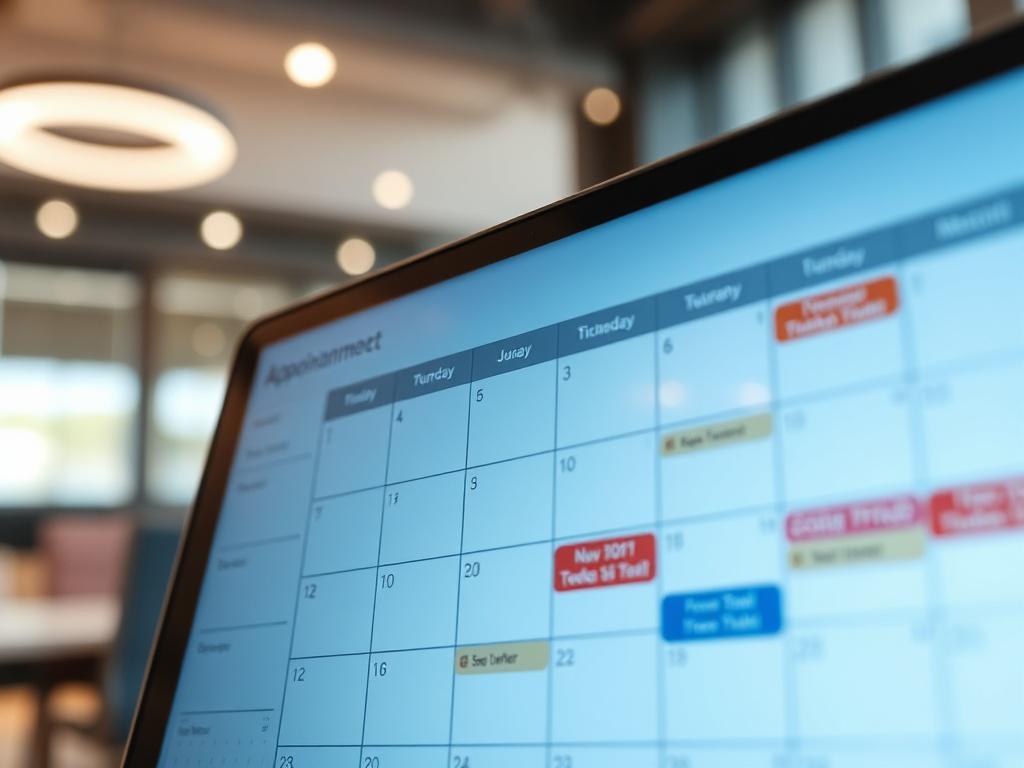 A close up shot of a digital calendar filled with