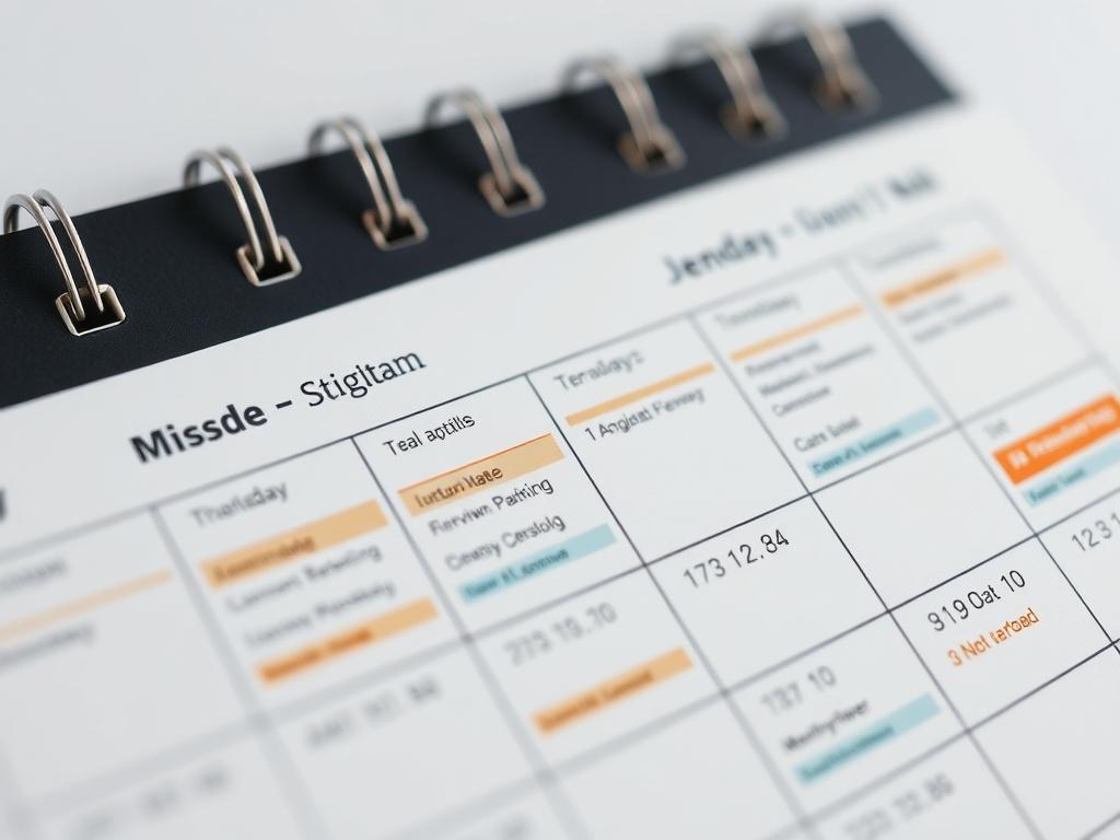 A realistic high resolution of a professional calendar filled with