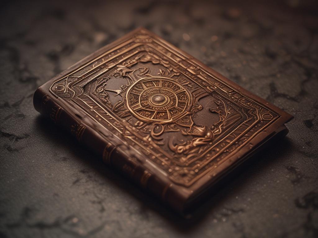 A close-up shot of the book titled 'Ember of the Ancients' by Jonathan Michelizza, displayed prominently on a clean, simple background. The book cover features rich, captivating colors that draw the viewer in. The focus is on the intricate details of the cover design, ensuring a hyper-realistic representation, shot with a 45mm f/1.2 lens style. The composition highlights the book's spine and cover art without any distractions.