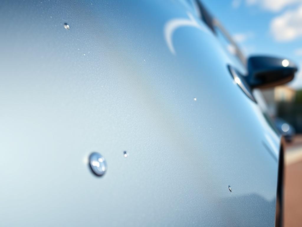 A close up shot of a gleaming car exterior after