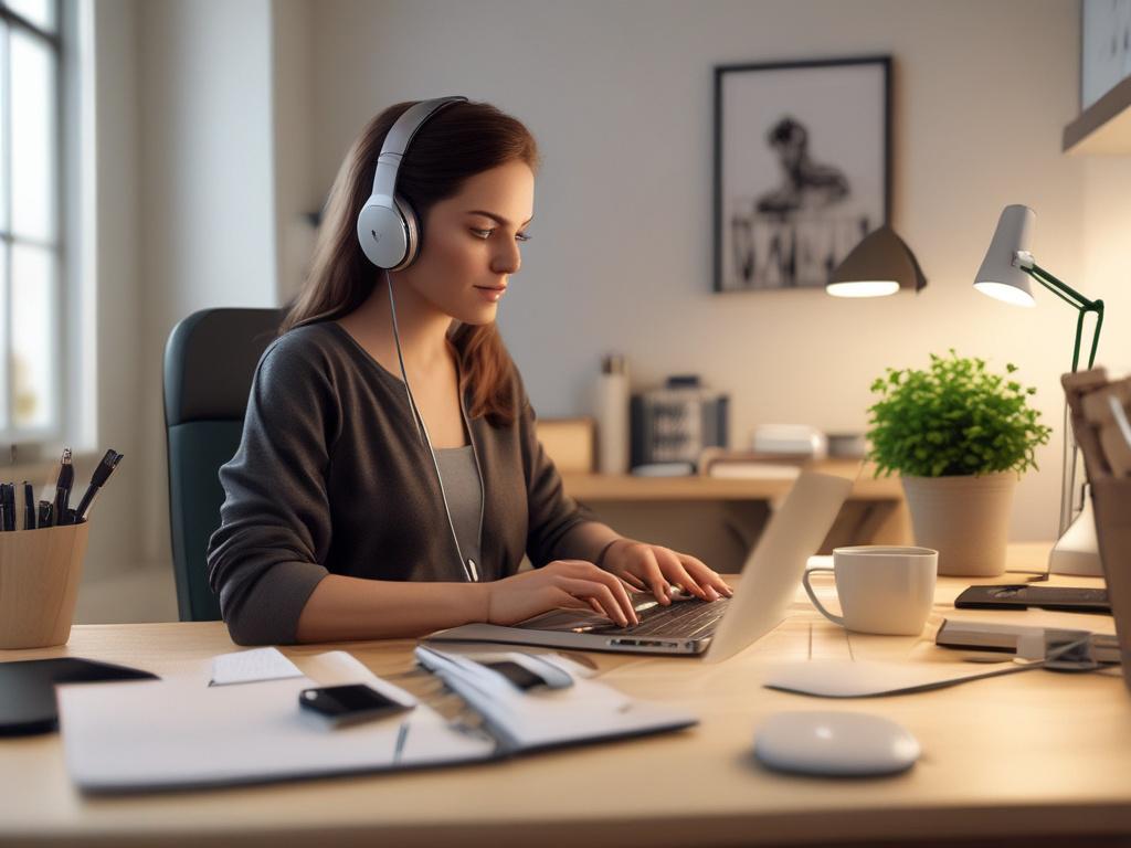 A close up of a virtual assistant working on a