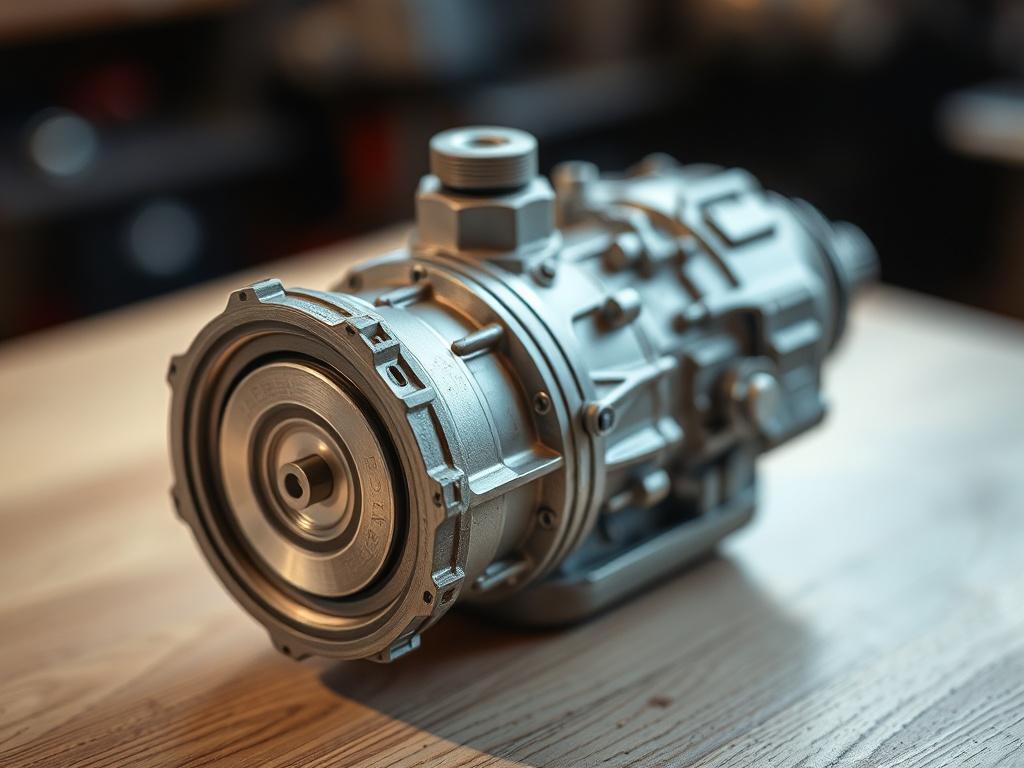 A hyper realistic close up shot of a manual transmission