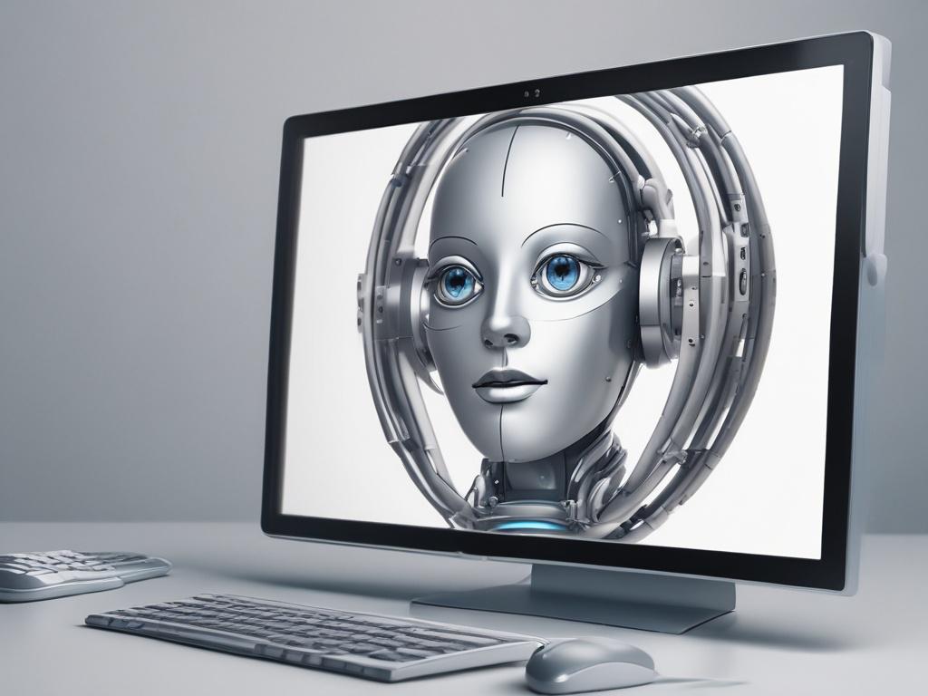 A hyper-realistic close-up shot of a modern chatbot interface on a sleek computer screen, showcasing intelligent automation features. The background is a clean and minimalistic workspace with a soft focus, emphasizing the technology. The primary color theme is green (rgb(50, 170, 39)).