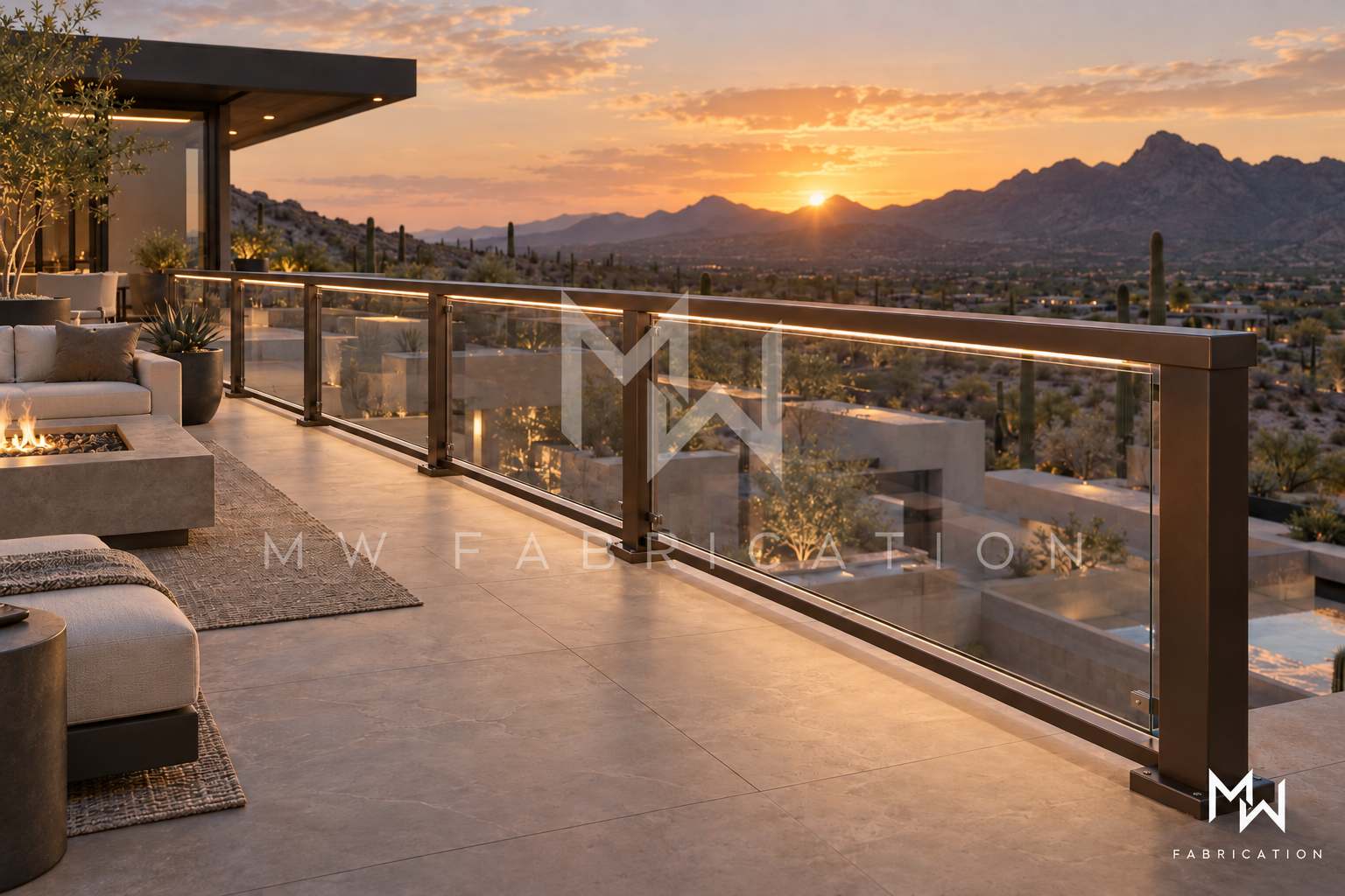 Clear Laminated Safety Glass Handrail