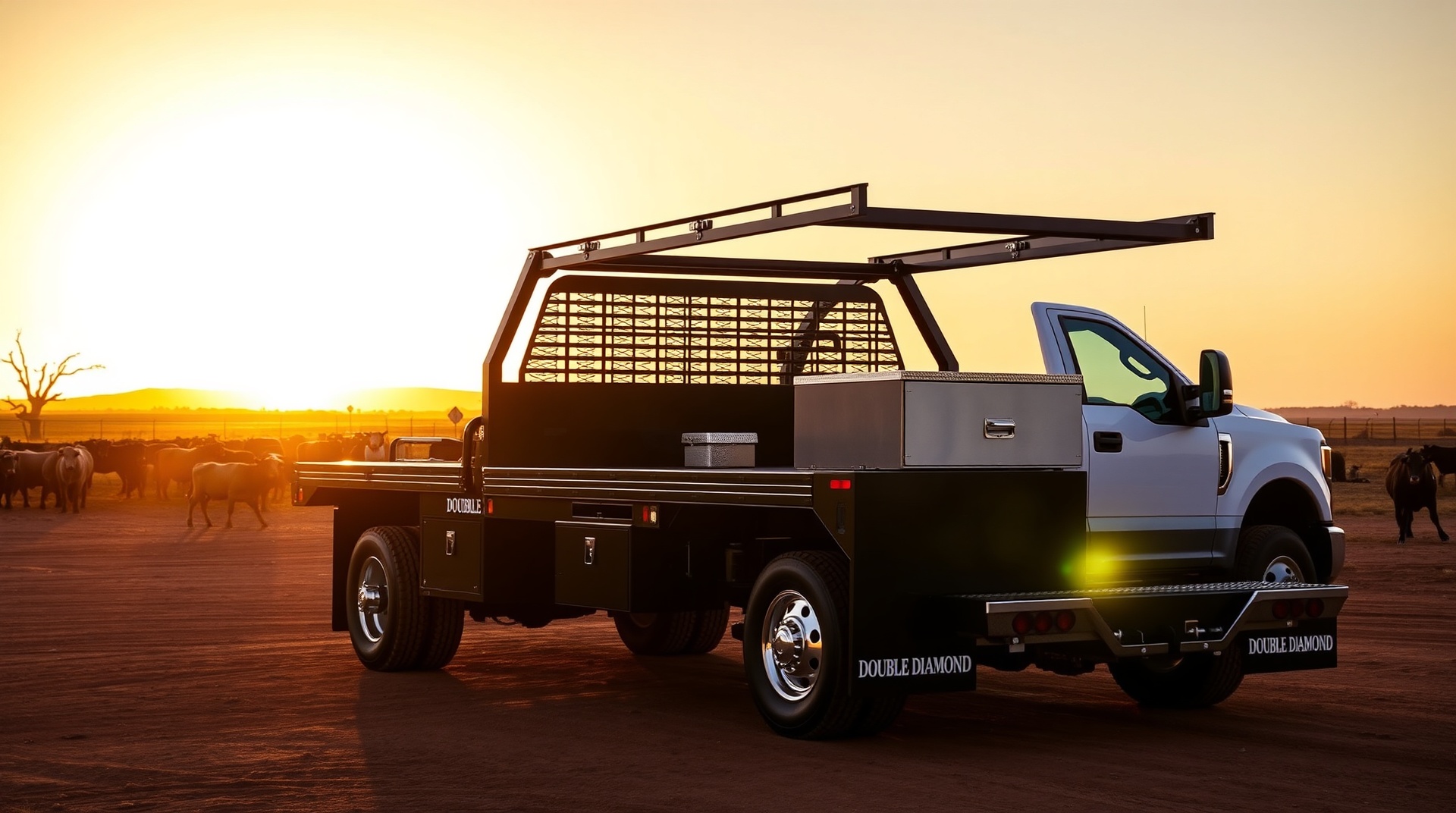 Double Diamond custom flatbed at ranch