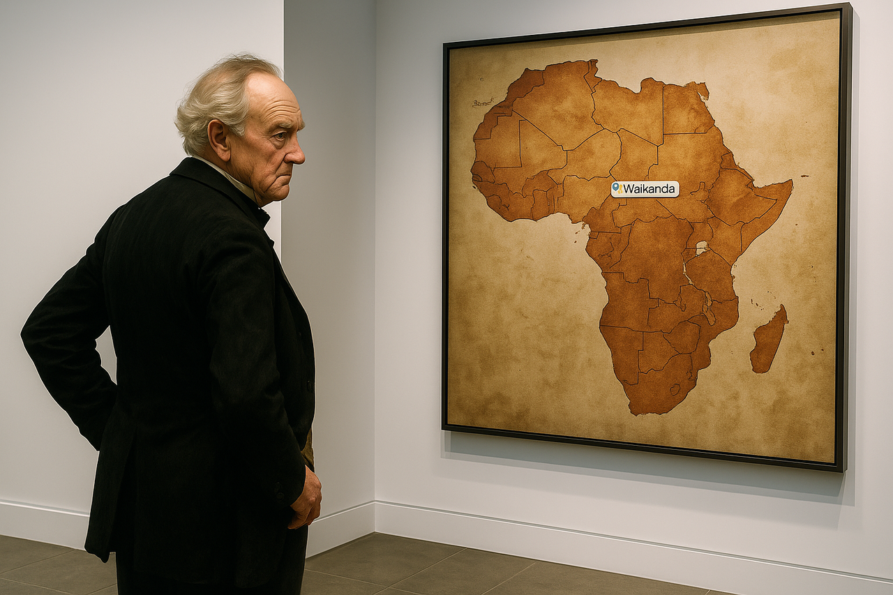 20250810_1925_man observes wakanda map_remix_01k2bjcgfkeeas9fbq3bnvn6he.png