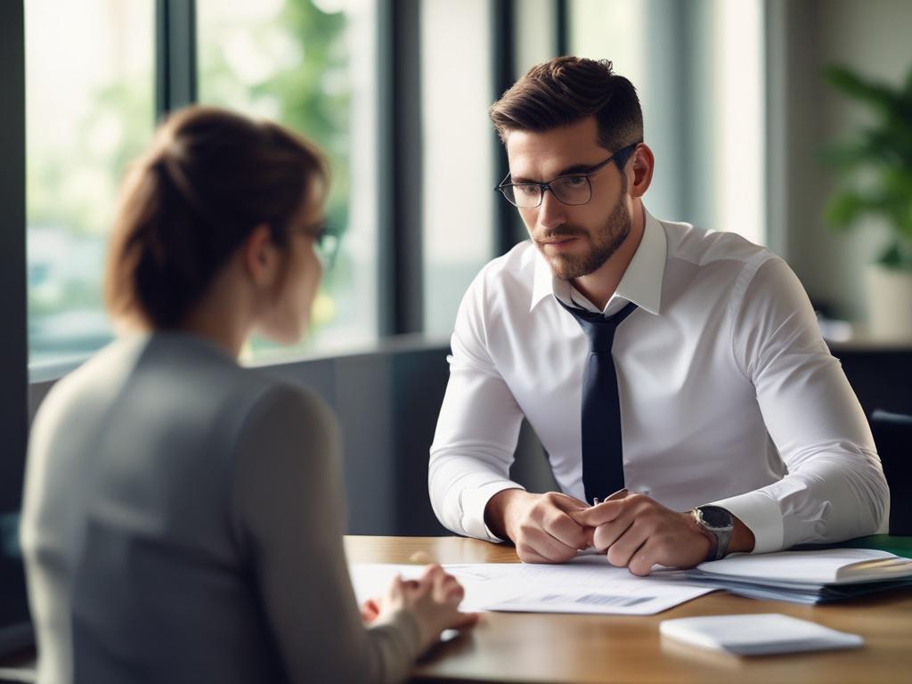 A close up shot of a financial advisor discussing plans