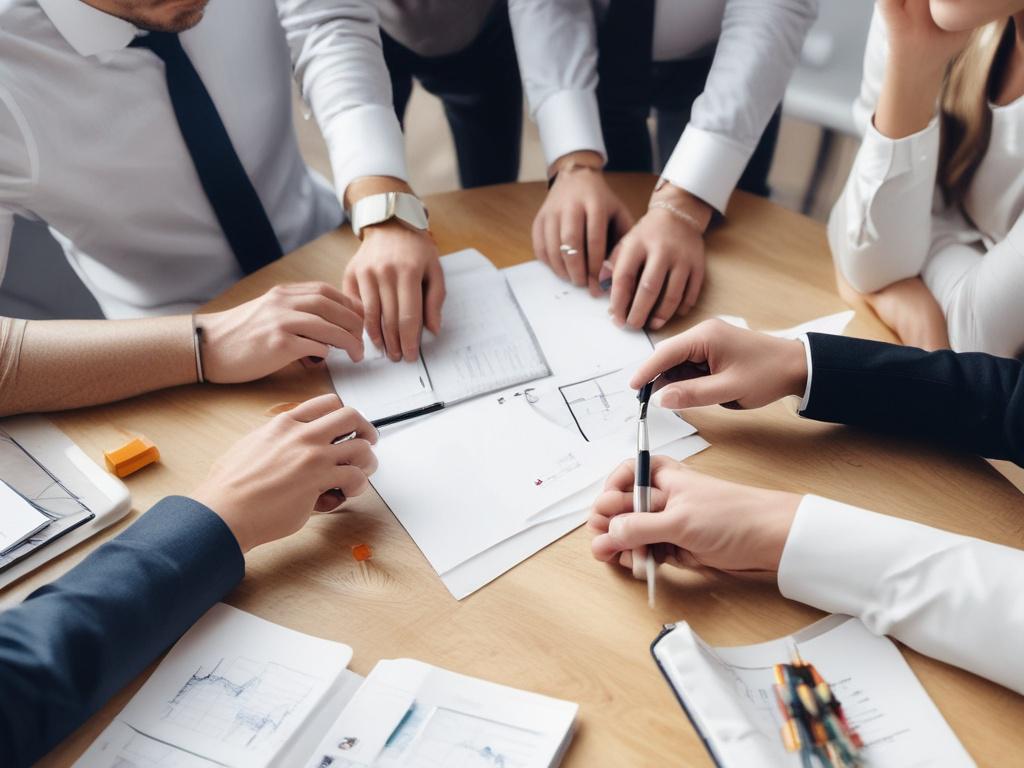 a high resolution of a business team engaging in strategic