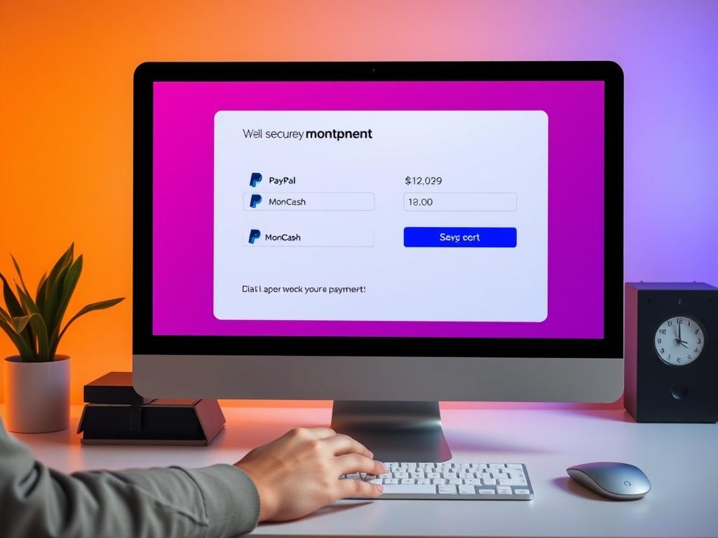 A realistic high resolution image of a secure payment interface