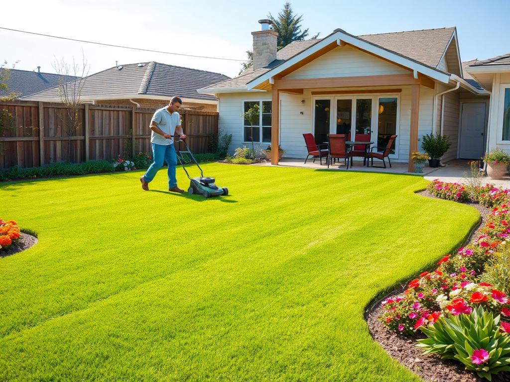 A high resolution of a well manicured lawn in a
