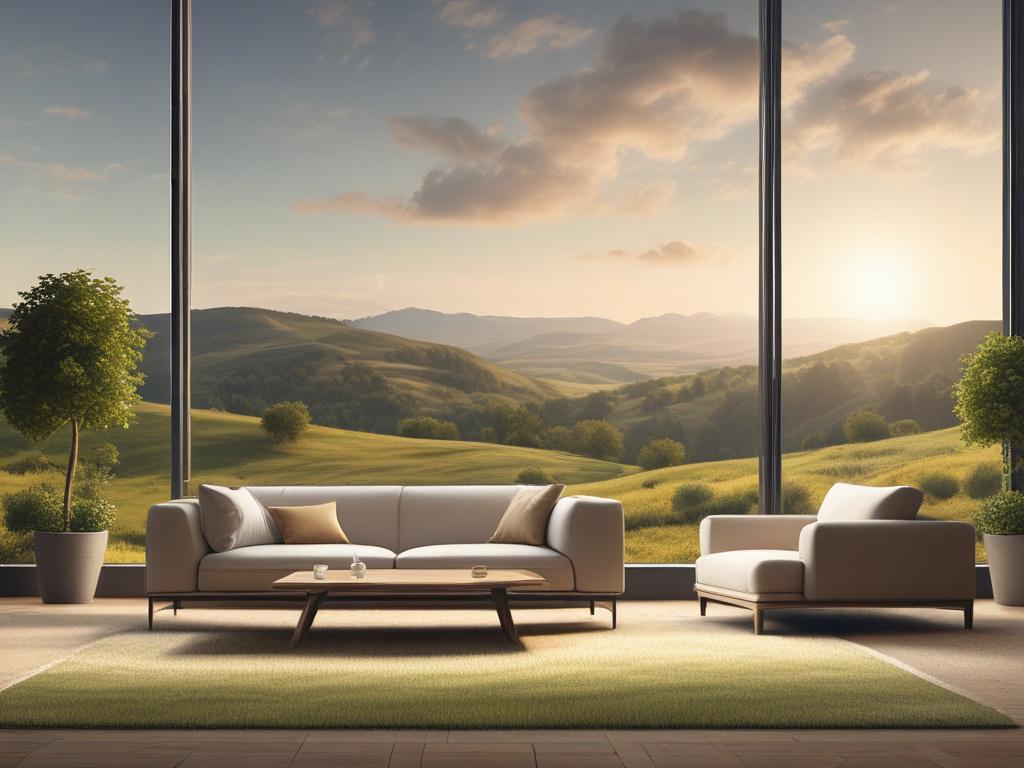 A serene natural landscape featuring soft rolling hills under gentle