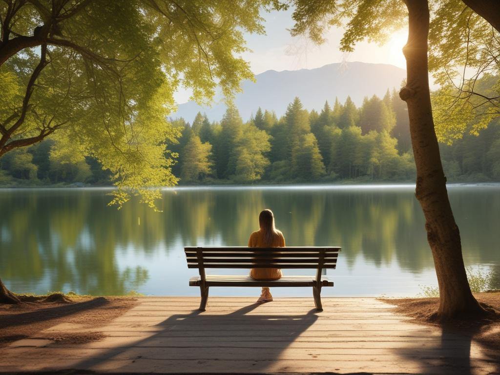 a serene retreat space in nature, soft colors and gentle