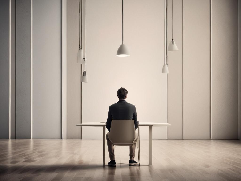 Create a realistic high-resolution photo that visually represents the theme "Investmentfonds vs. ETFs: Was passt besser zu Ihnen?". The composition should be simple and clear, featuring a single subject—a person sitting at a wooden desk, deeply focused on analyzing financial charts displayed on a laptop. The individual should be of a neutral ethnicity, reflecting a contemplative mood as they consider their investment options. 

In the background, there should be soft, natural lighting coming through a nearb