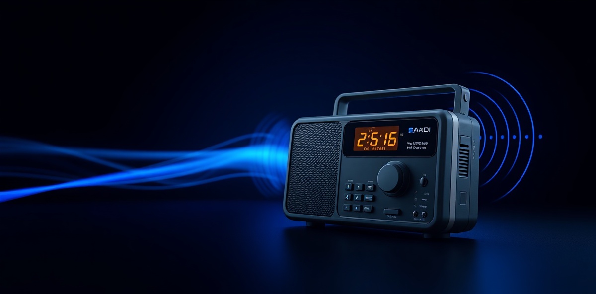 Professional radio technology with signal waves
