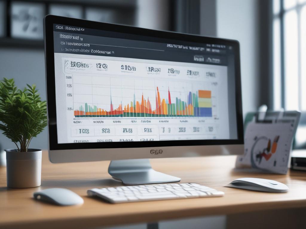 A hyper realistic close up shot of an analytics dashboard