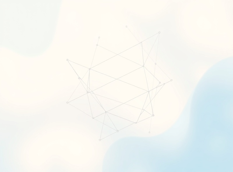 Abstract illustration of connection and openness with warm light blue tones and geometric shapes