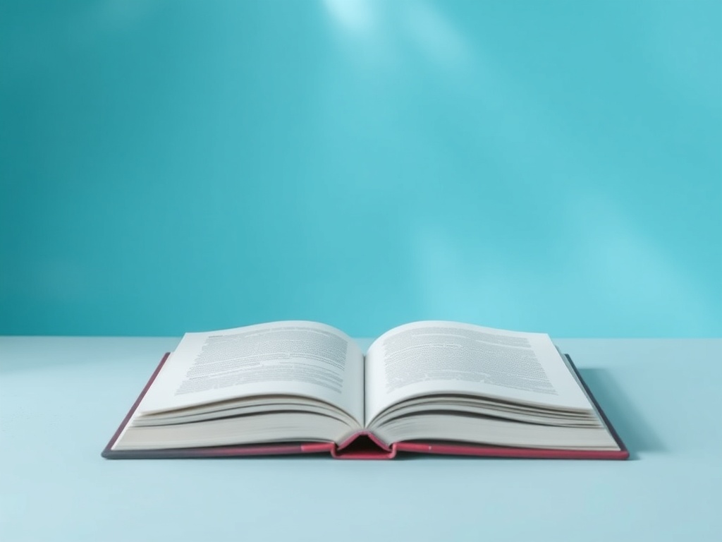 Open notebook with soft blue tones representing ideas and insights