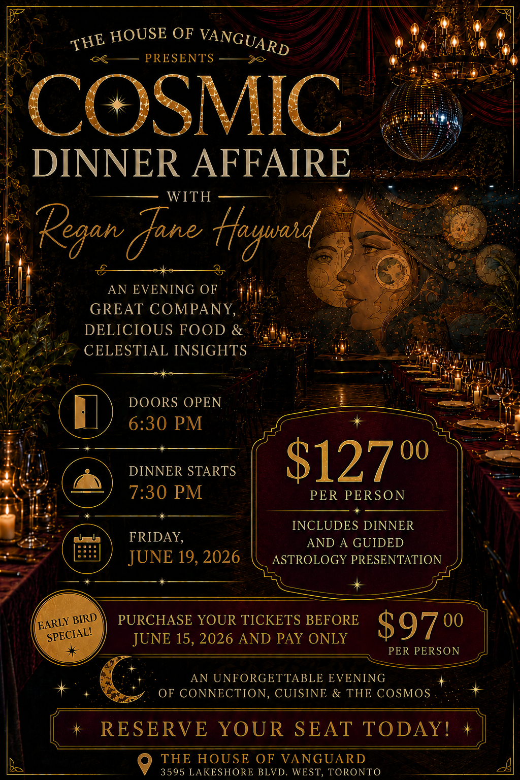Cosmic Dinner Affaire early bird experience
