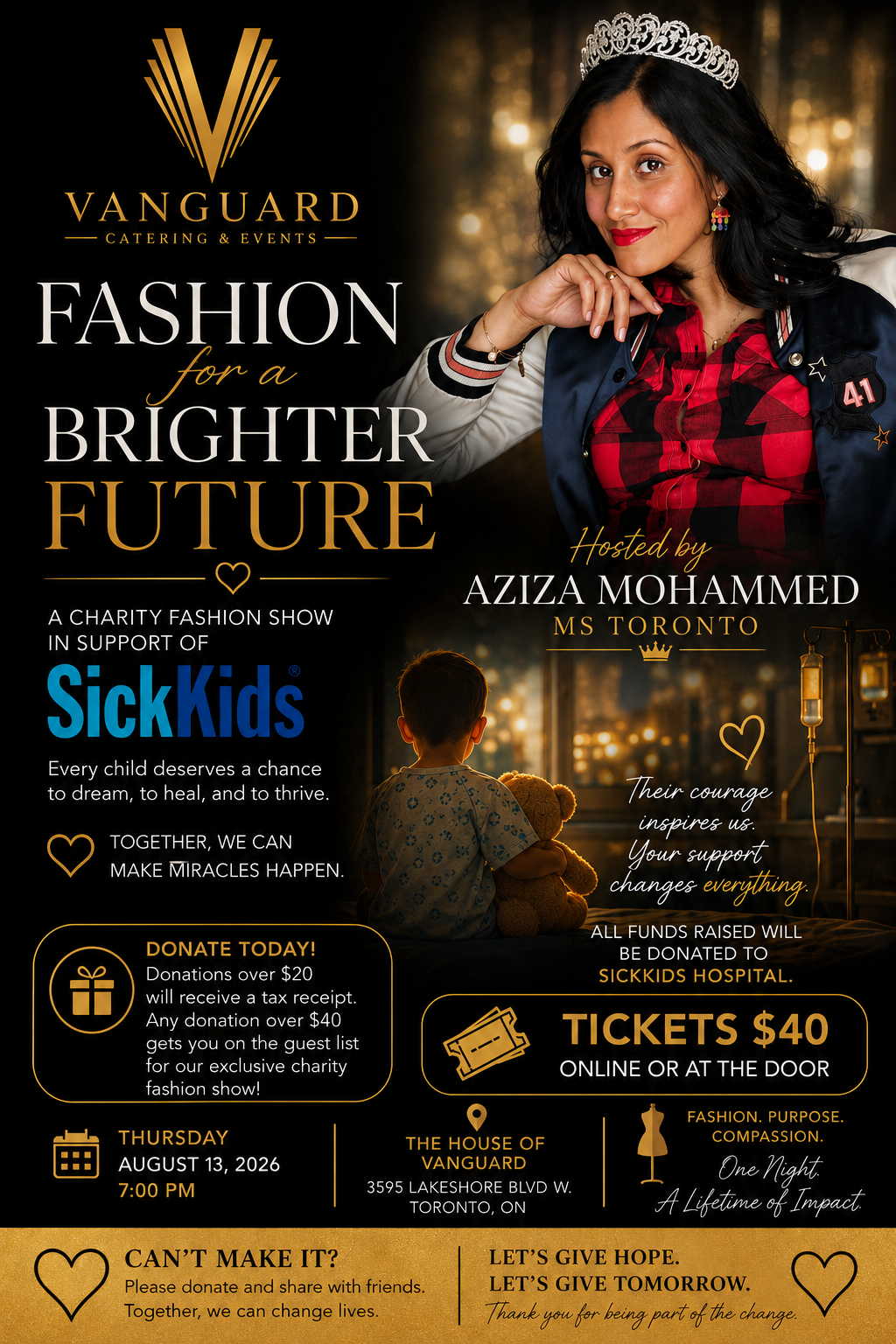 Fundraising Fashion Show for Hospital for Sick Kids event poster